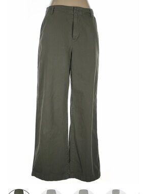 GAP Women's High Rise Wide-Leg Chinos in Olive Green Size 8
